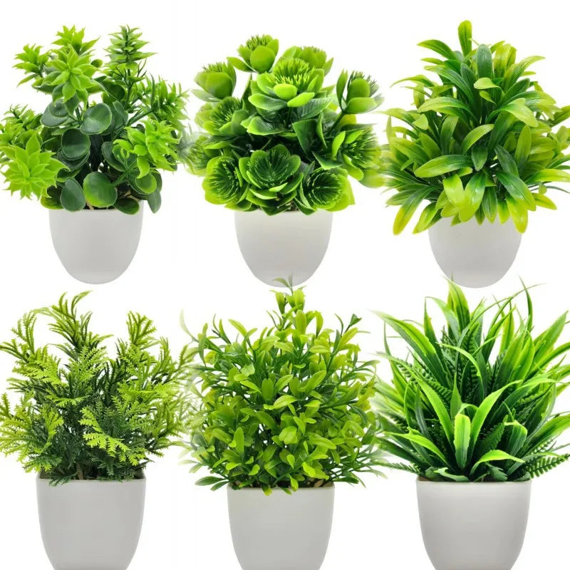Artificial Plants with Plastic Pots - Office & Home Decor  Table Piece
