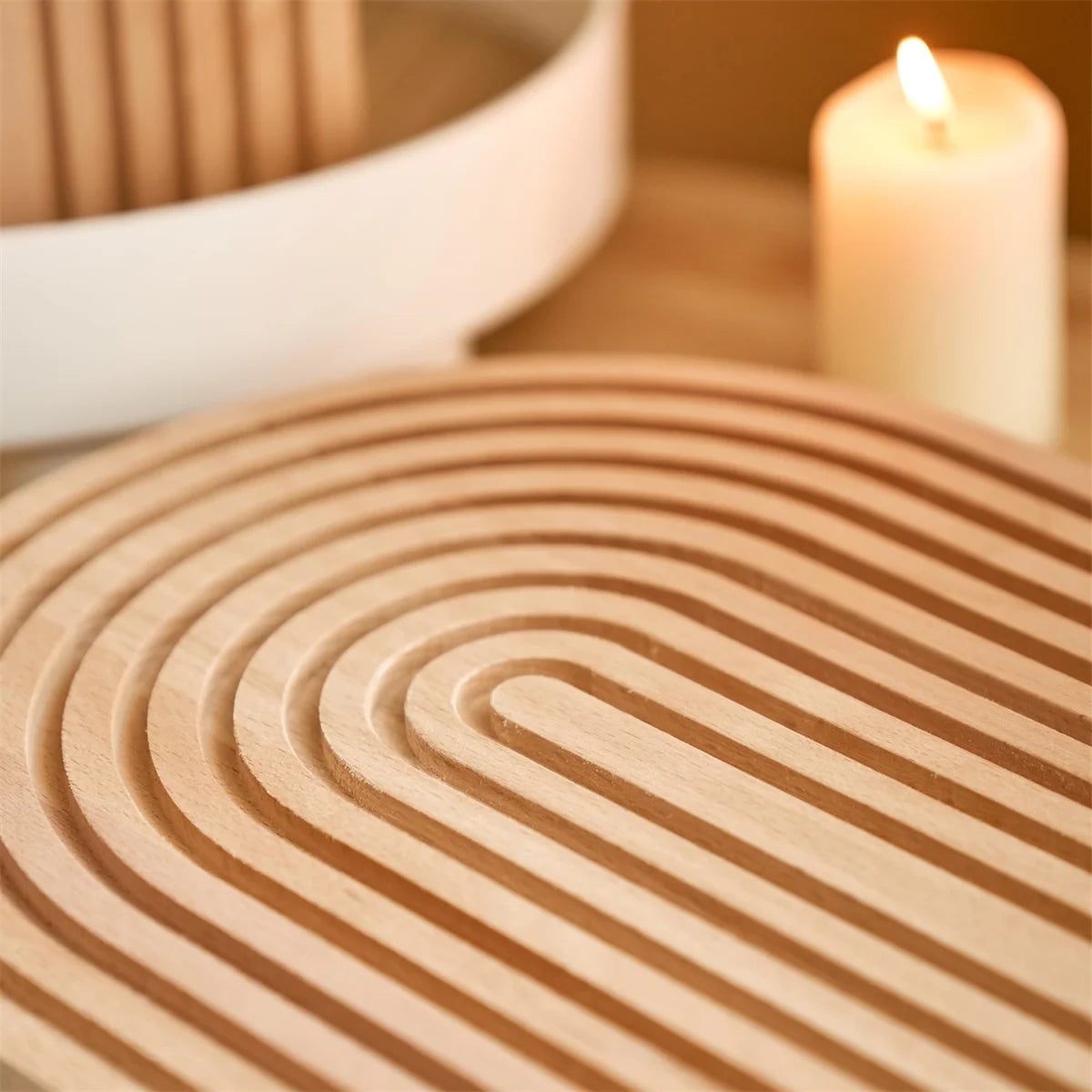 Boho Wooden Wave Cutting Board - Table Piece