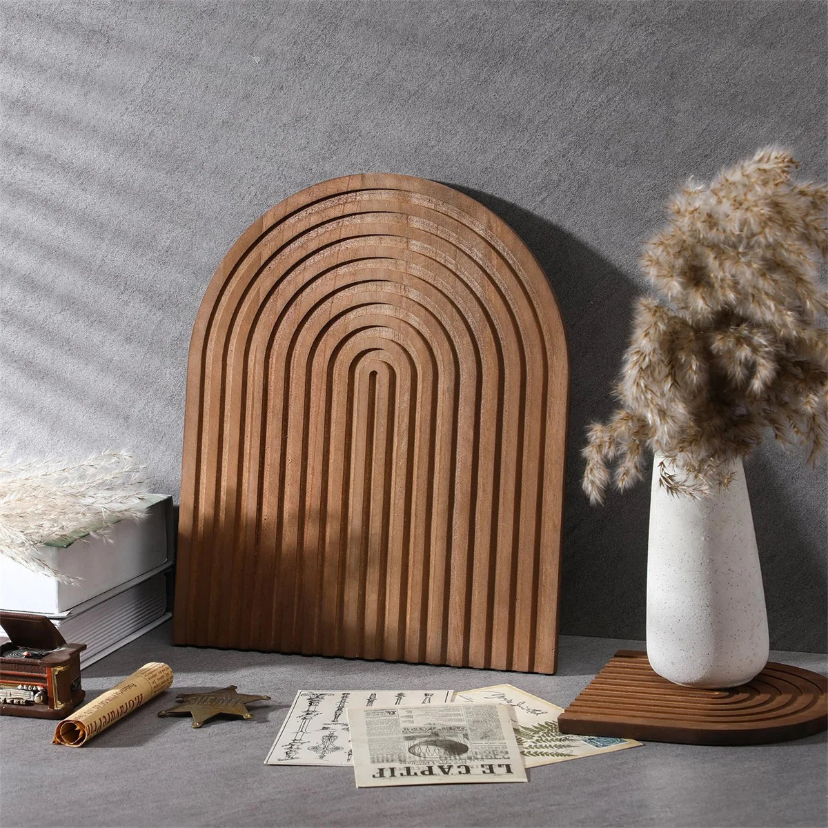 Boho Wooden Wave Cutting Board - Table Piece