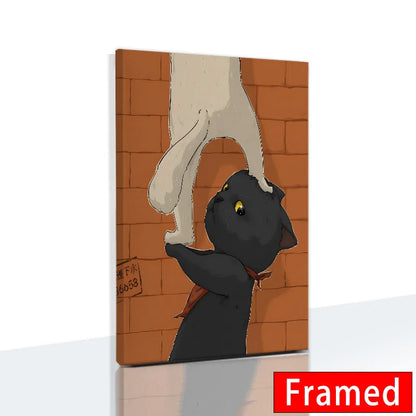 Midnight Cats Framed Canvas