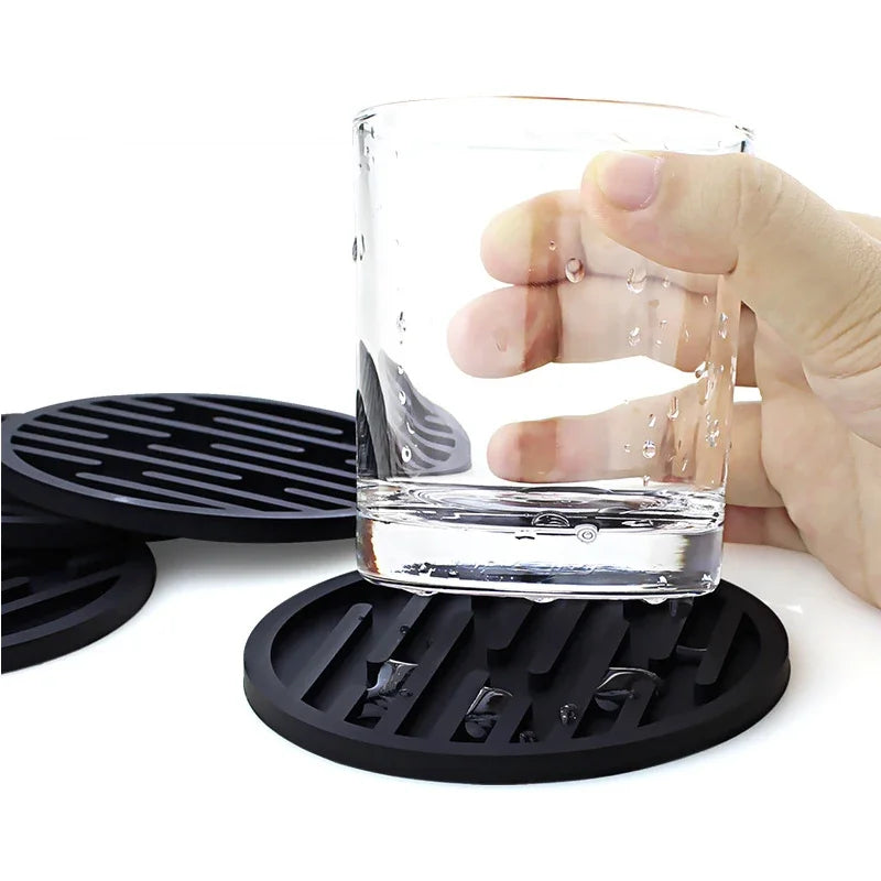 10cm Silicone Coaster Round Heat Resistant Rubber Coffee Cup Mat Tea Drink Mug Glass Beverage Holder Pad Decor Table Mat Table Piece