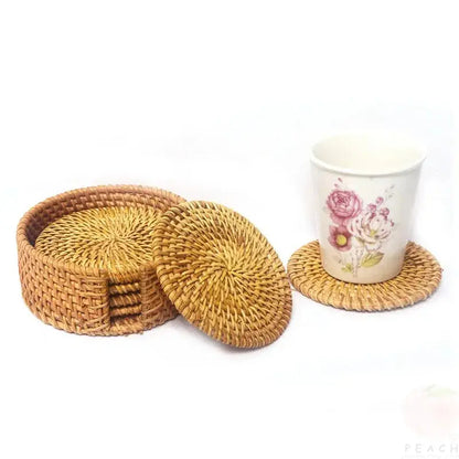 Traditional Handwoven Kungfu Tea Coaster Set - Table Piece