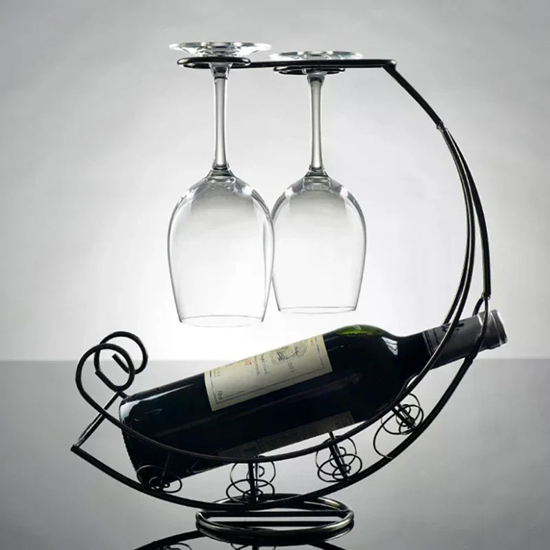 Metal Wine Rack Hanging Wine Glass Holder Table Piece