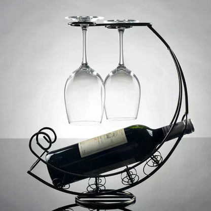 Metal Wine Rack Hanging Wine Glass Holder Table Piece