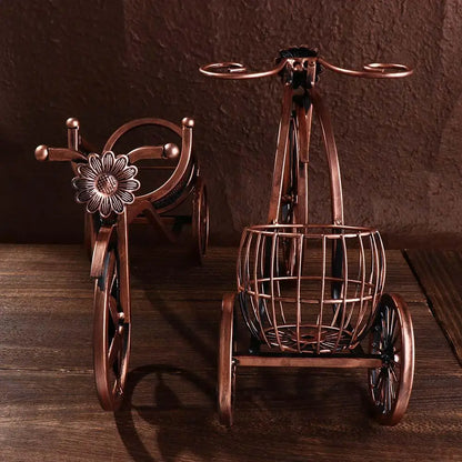 Vintage Tricycle Wine Bottle Storage Rack - Table Piece