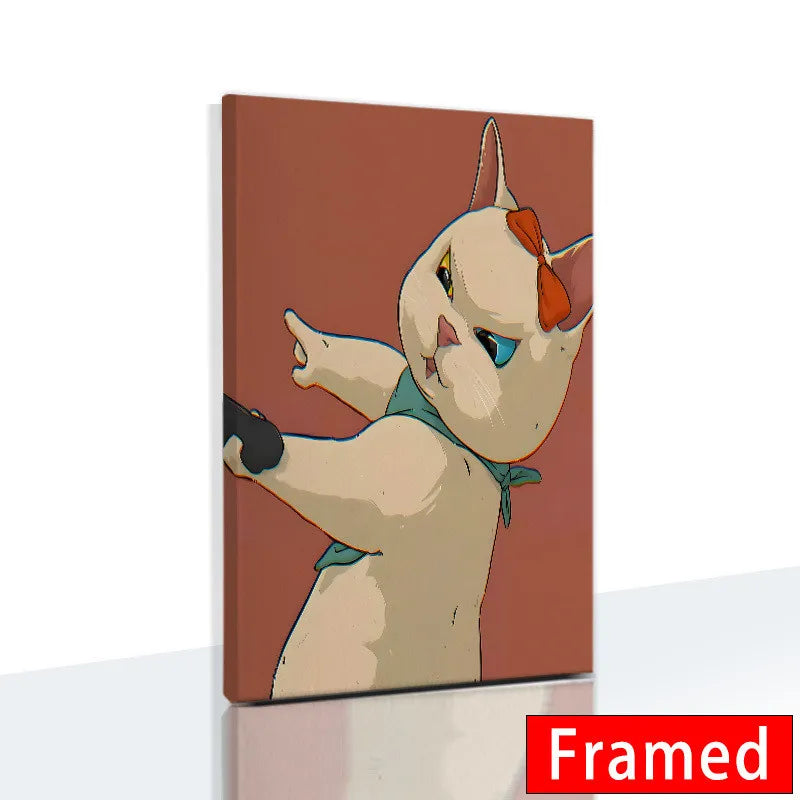 Midnight Cats Framed Canvas