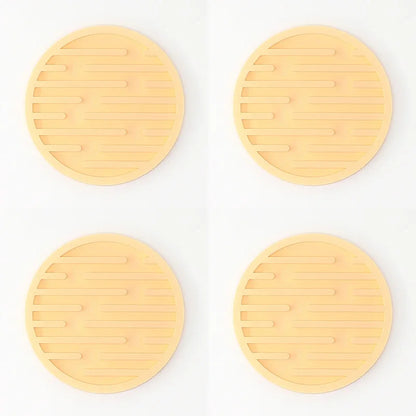 4PCS/lot 10cm Silicone Cup Pad Slip Insulation Pad Round Cup Mat Hot Drink Holder Mug Stand Home Kitchen Tool Cup Coaster Table Piece