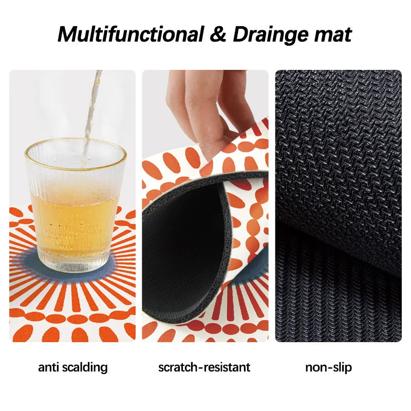 Funny Ceramic Absorbent Cute Stone Cup Coaster Set Of 6 Drinks Absorbing Round With Cork Base For Mugs And Cups Office Kitchen  Table Piece