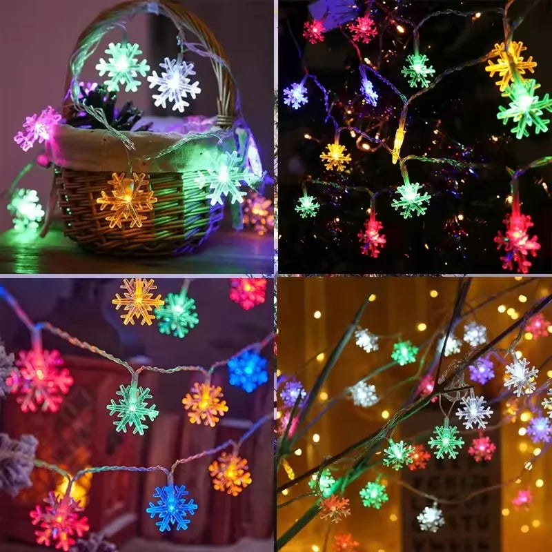 1pc LED Christmas Snowflake String