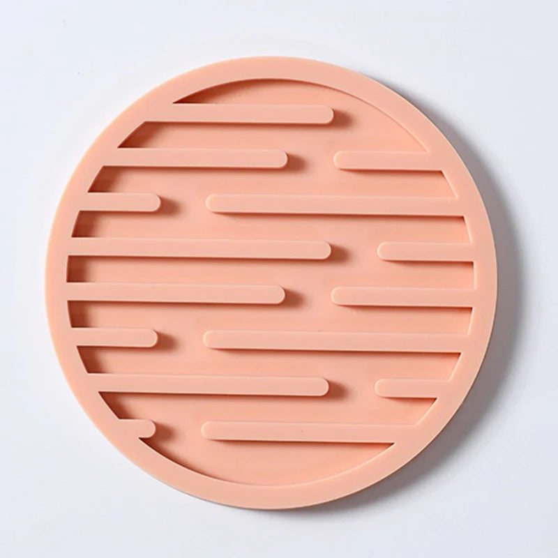 10cm Silicone Coaster Round Heat Resistant Rubber Coffee Cup Mat Tea Drink Mug Glass Beverage Holder Pad Decor Table Mat Table Piece