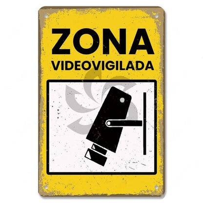 Retro Security Metal Plaque