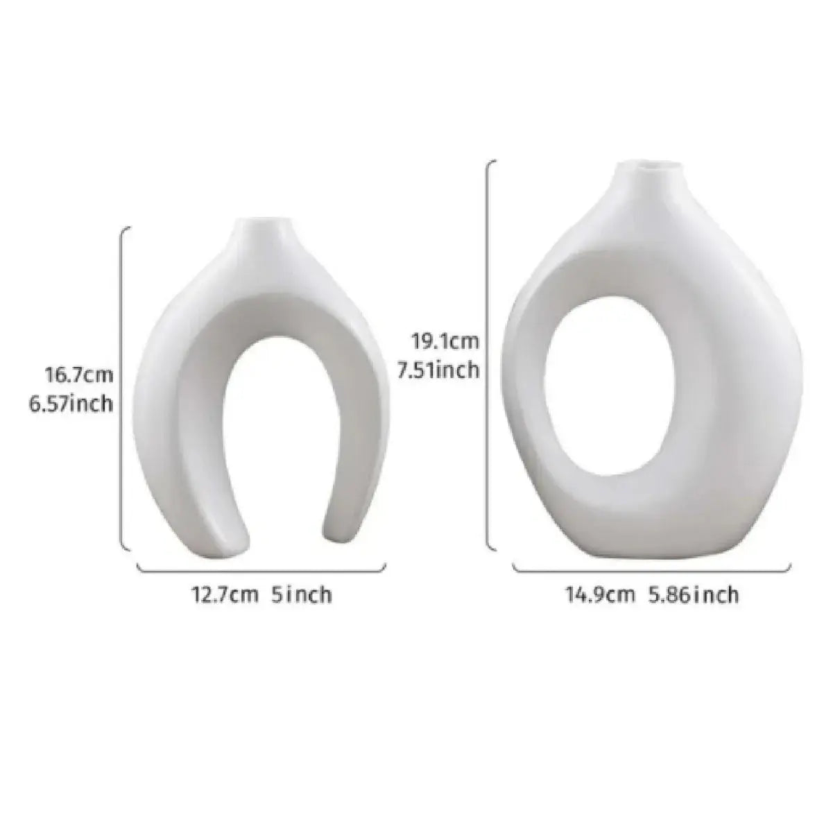 Modern Nordic Hollow Ceramic Vase Set - Table Piece