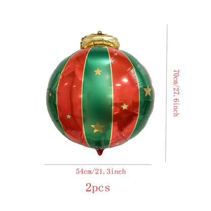 Red Green Christmas Ball Sahpe Foil