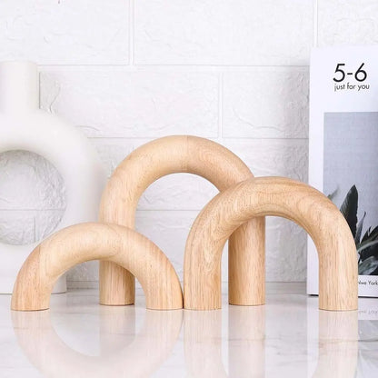 Boho Style Arched Wooden Ornament - Table Piece