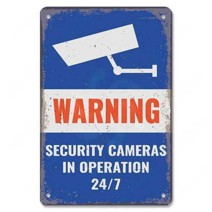 Retro Security Metal Plaque