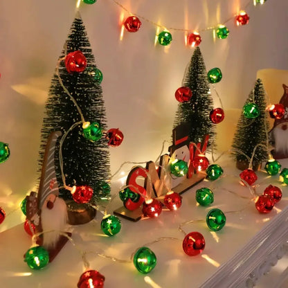 1pc Christmas Red Green Bells String