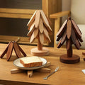 Creative Foldable Wooden Tree Cup Coasters - Table Piece