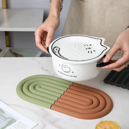 Modilan Rainbow Silicone Mat Pot Mat Thermal Mat Table Mat Heat Resistant High Temperature Cup Mat Thickened To Prevent Scalding Table Piece