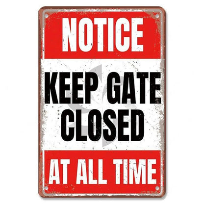 Retro Security Metal Plaque