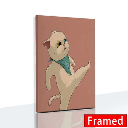 Midnight Cats Framed Canvas