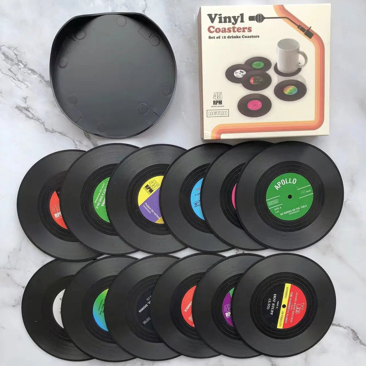 Vintage Music Vinyl Coaster Set - Table Piece