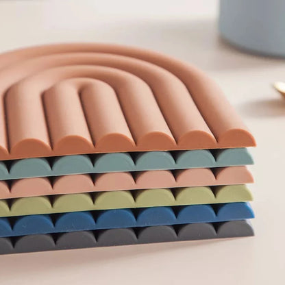 Modilan Rainbow Silicone Mat Pot Mat Thermal Mat Table Mat Heat Resistant High Temperature Cup Mat Thickened To Prevent Scalding Table Piece