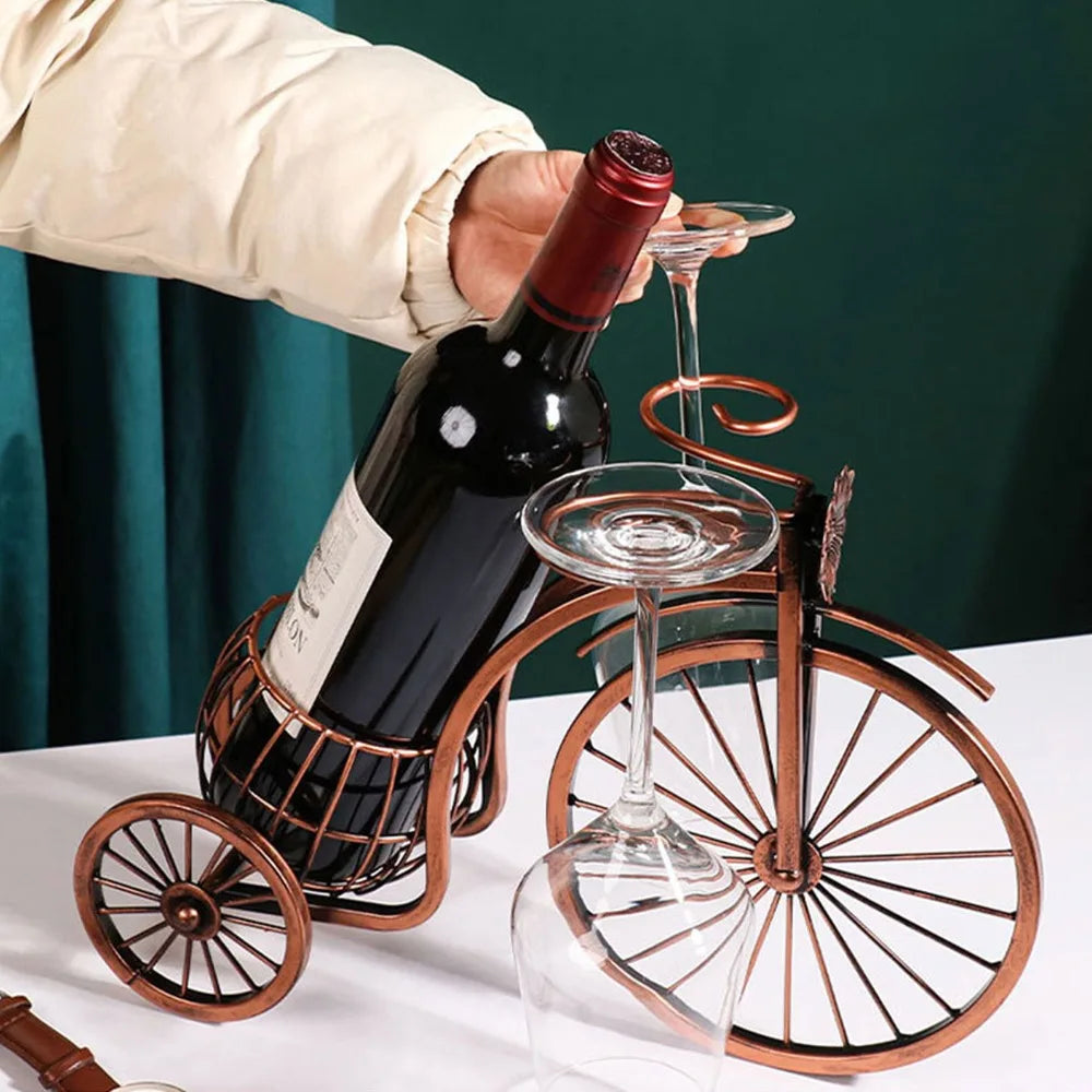 Vintage Tricycle Wine Bottle Storage Rack - Table Piece
