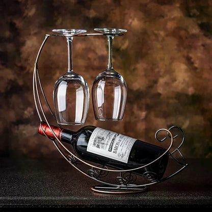 Metal Wine Rack Hanging Wine Glass Holder Table Piece