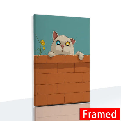 Midnight Cats Framed Canvas