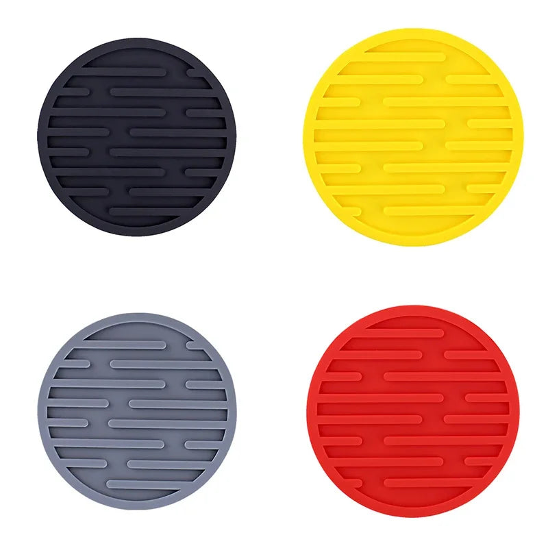 4PCS/lot 10cm Silicone Cup Pad Slip Insulation Pad Round Cup Mat Hot Drink Holder Mug Stand Home Kitchen Tool Cup Coaster Table Piece