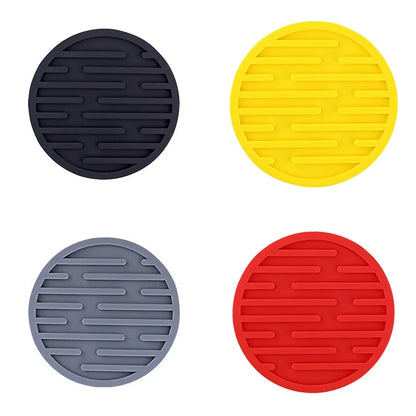 4PCS/lot 10cm Silicone Cup Pad Slip Insulation Pad Round Cup Mat Hot Drink Holder Mug Stand Home Kitchen Tool Cup Coaster Table Piece