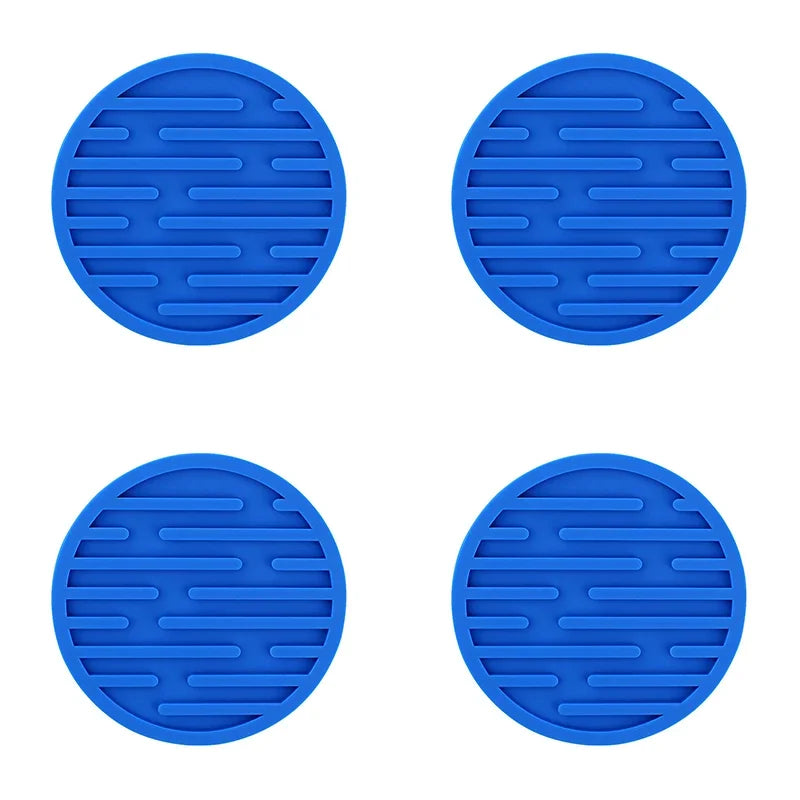 4PCS/lot 10cm Silicone Cup Pad Slip Insulation Pad Round Cup Mat Hot Drink Holder Mug Stand Home Kitchen Tool Cup Coaster Table Piece
