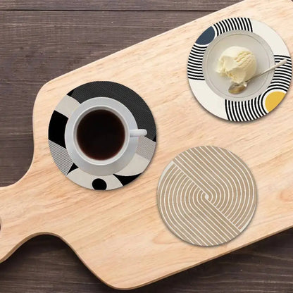 Minimalist Abstract Line Coaster Wooden Drink Tray Suitable For Restaurants And Coffee Shops Easy To Wash And Clean Table Piece