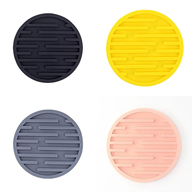 4PCS/lot 10cm Silicone Cup Pad Slip Insulation Pad Round Cup Mat Hot Drink Holder Mug Stand Home Kitchen Tool Cup Coaster Table Piece