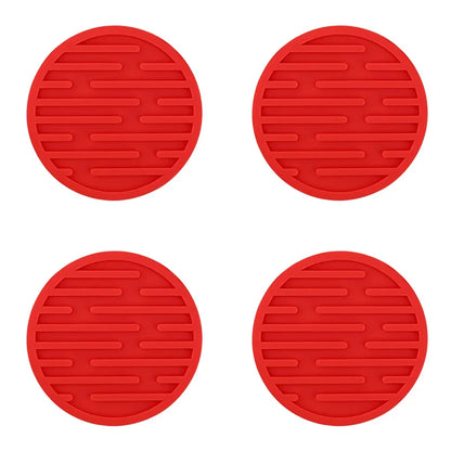 4PCS/lot 10cm Silicone Cup Pad Slip Insulation Pad Round Cup Mat Hot Drink Holder Mug Stand Home Kitchen Tool Cup Coaster Table Piece