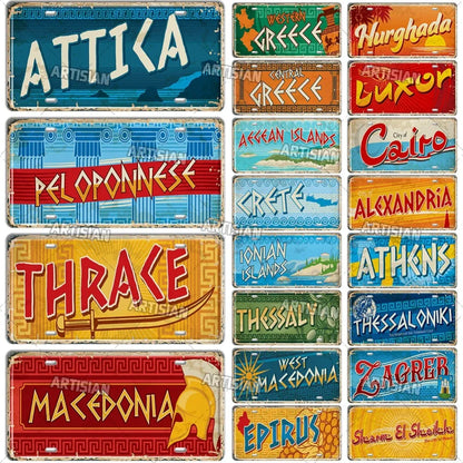 Wanderlust Metal Travel Sign