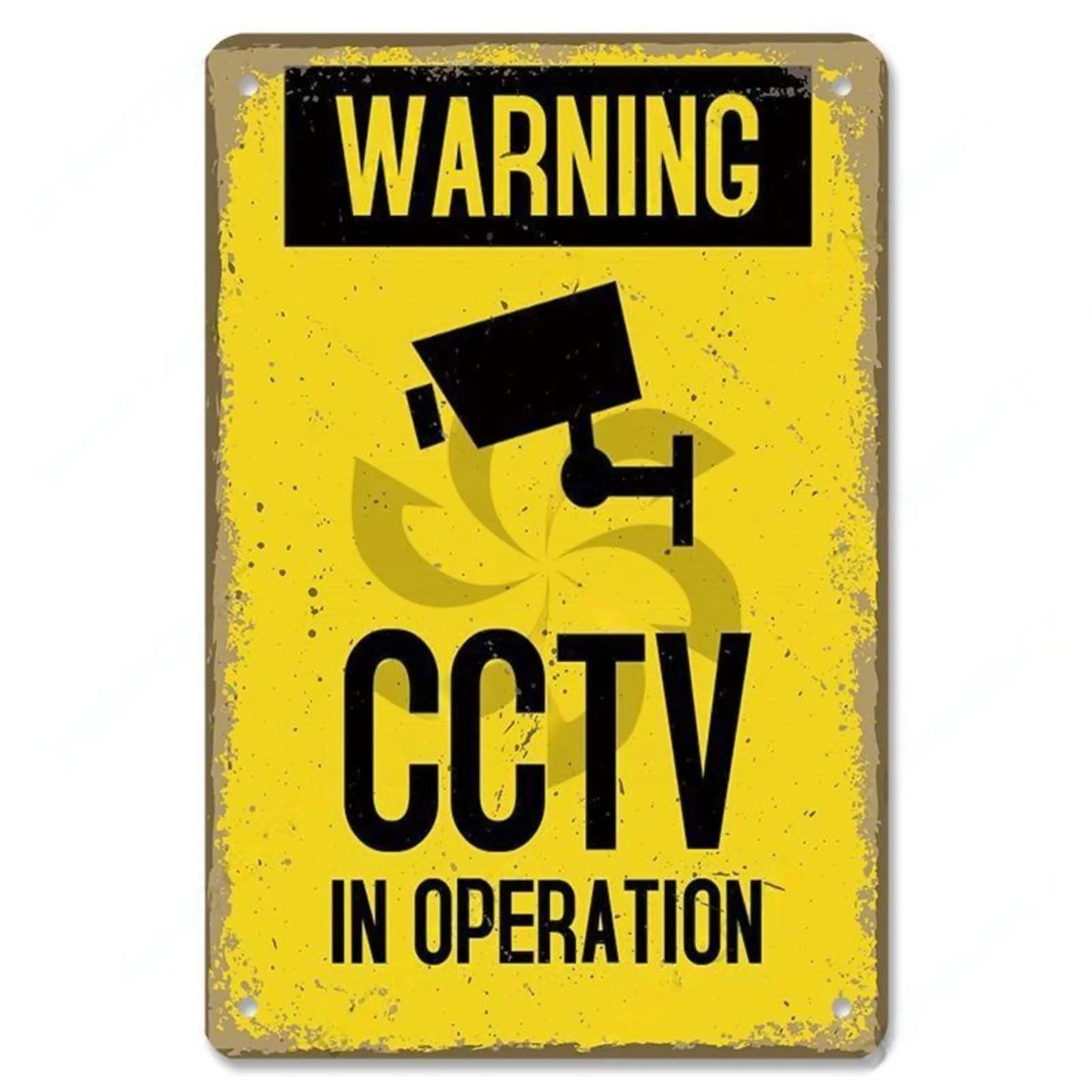 Retro Security Metal Plaque