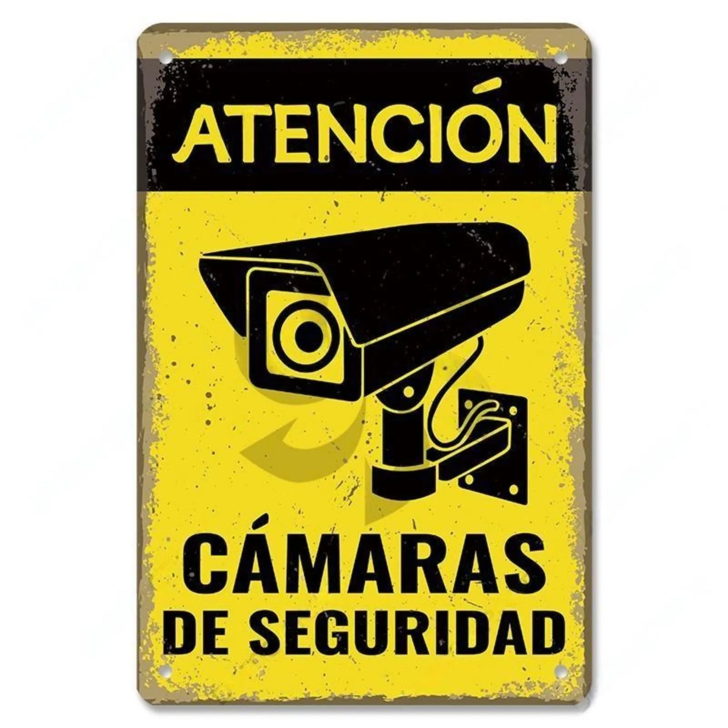 Retro Security Metal Plaque