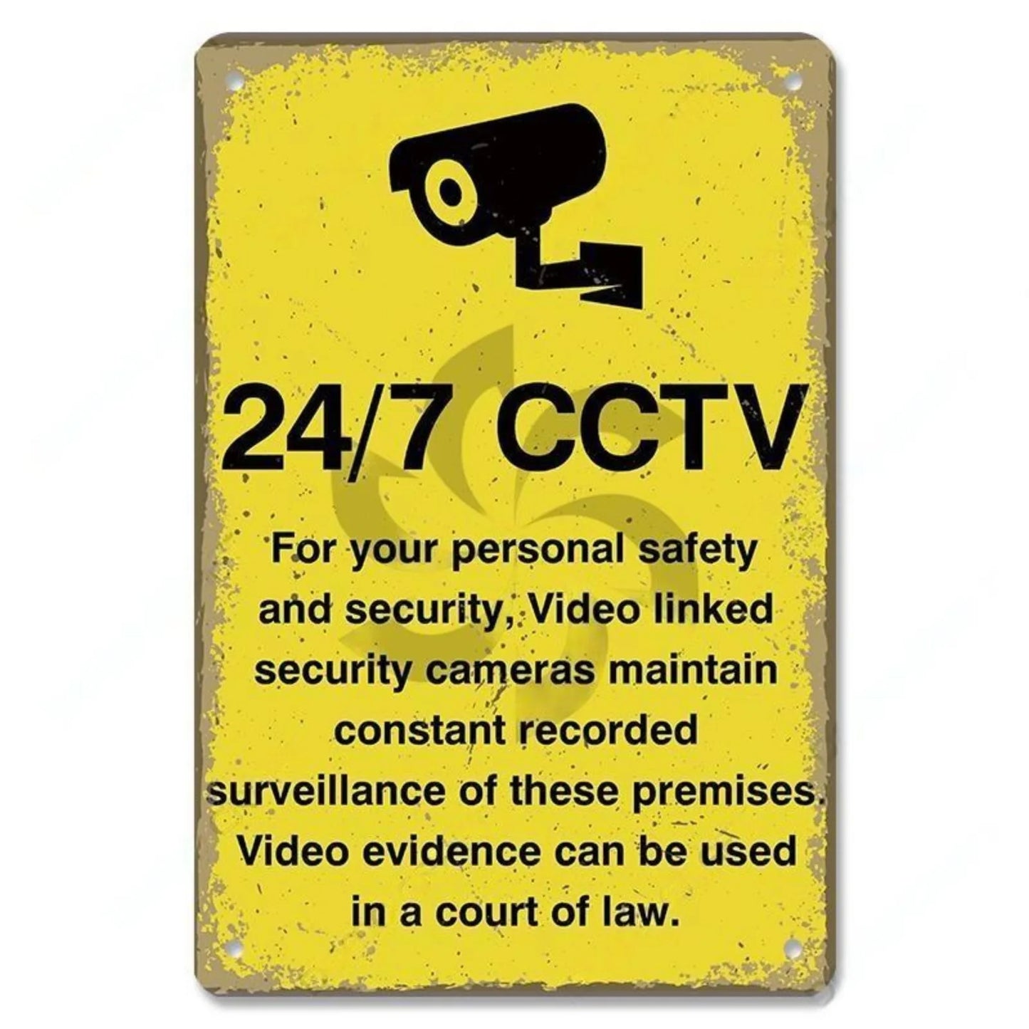 Retro Security Metal Plaque