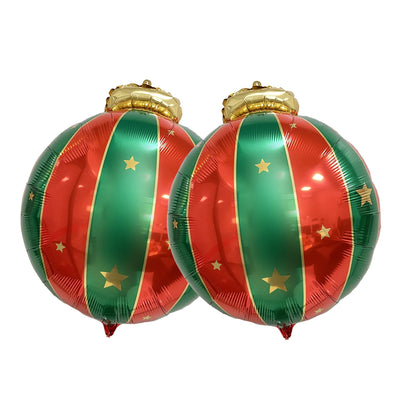 Red Green Christmas Ball Sahpe Foil