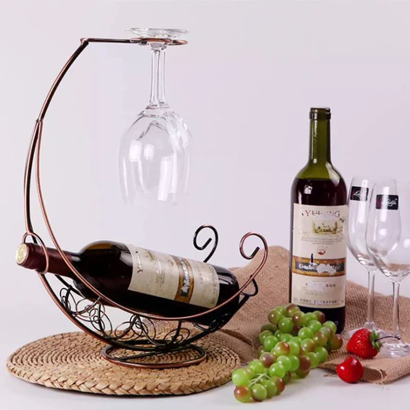 Metal Wine Rack Hanging Wine Glass Holder Table Piece