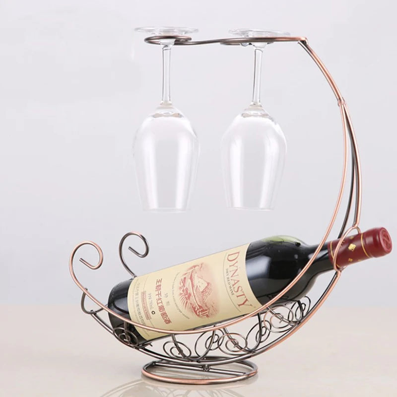 Metal Wine Rack Hanging Wine Glass Holder Table Piece