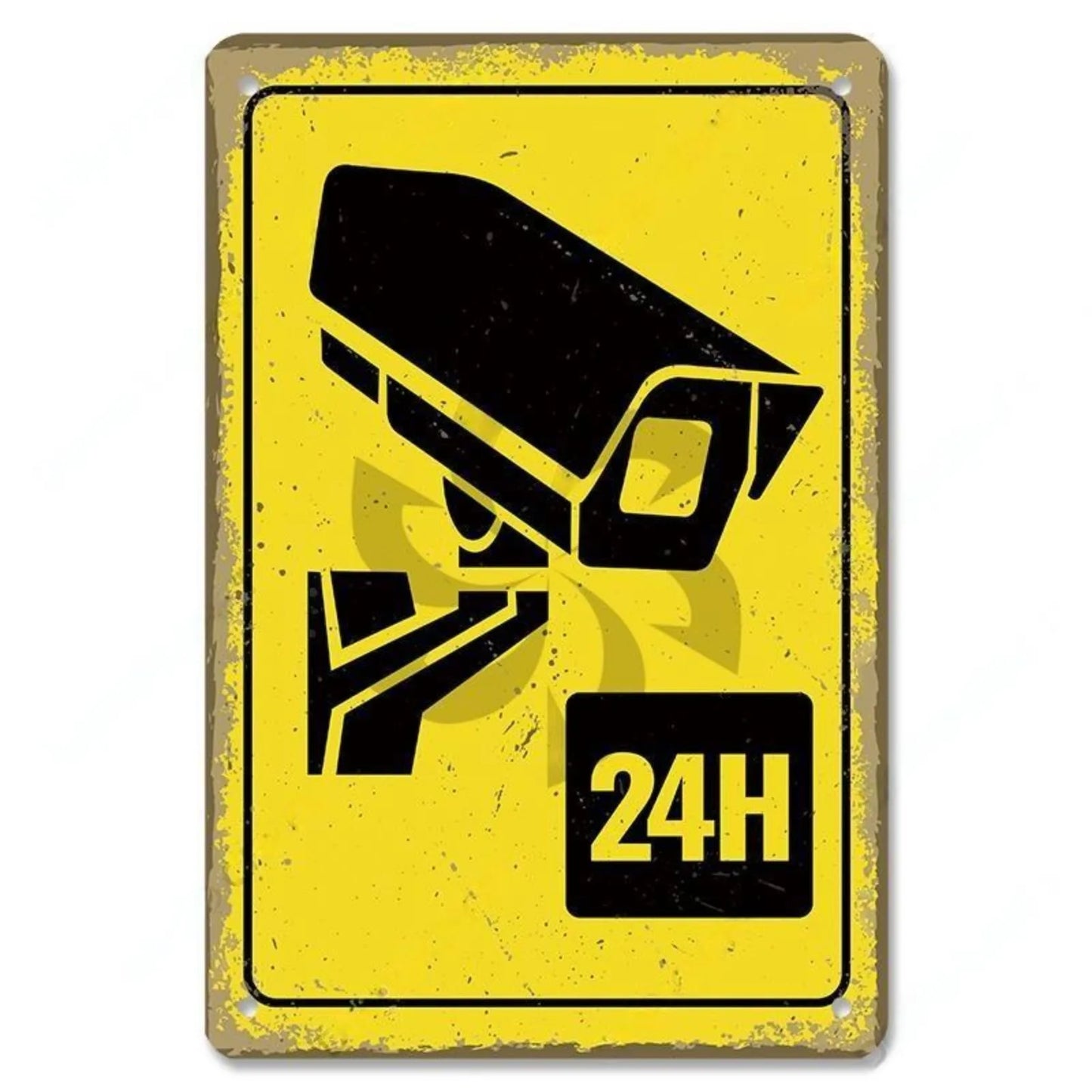 Retro Security Metal Plaque