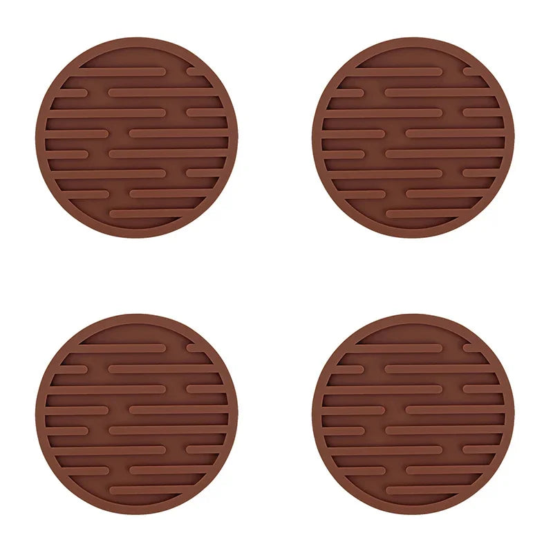 4PCS/lot 10cm Silicone Cup Pad Slip Insulation Pad Round Cup Mat Hot Drink Holder Mug Stand Home Kitchen Tool Cup Coaster Table Piece