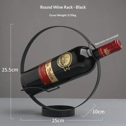 Retro Iron Round Wine Rack Table Piece