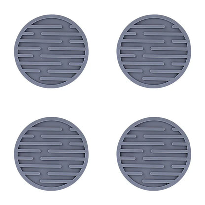 4PCS/lot 10cm Silicone Cup Pad Slip Insulation Pad Round Cup Mat Hot Drink Holder Mug Stand Home Kitchen Tool Cup Coaster Table Piece