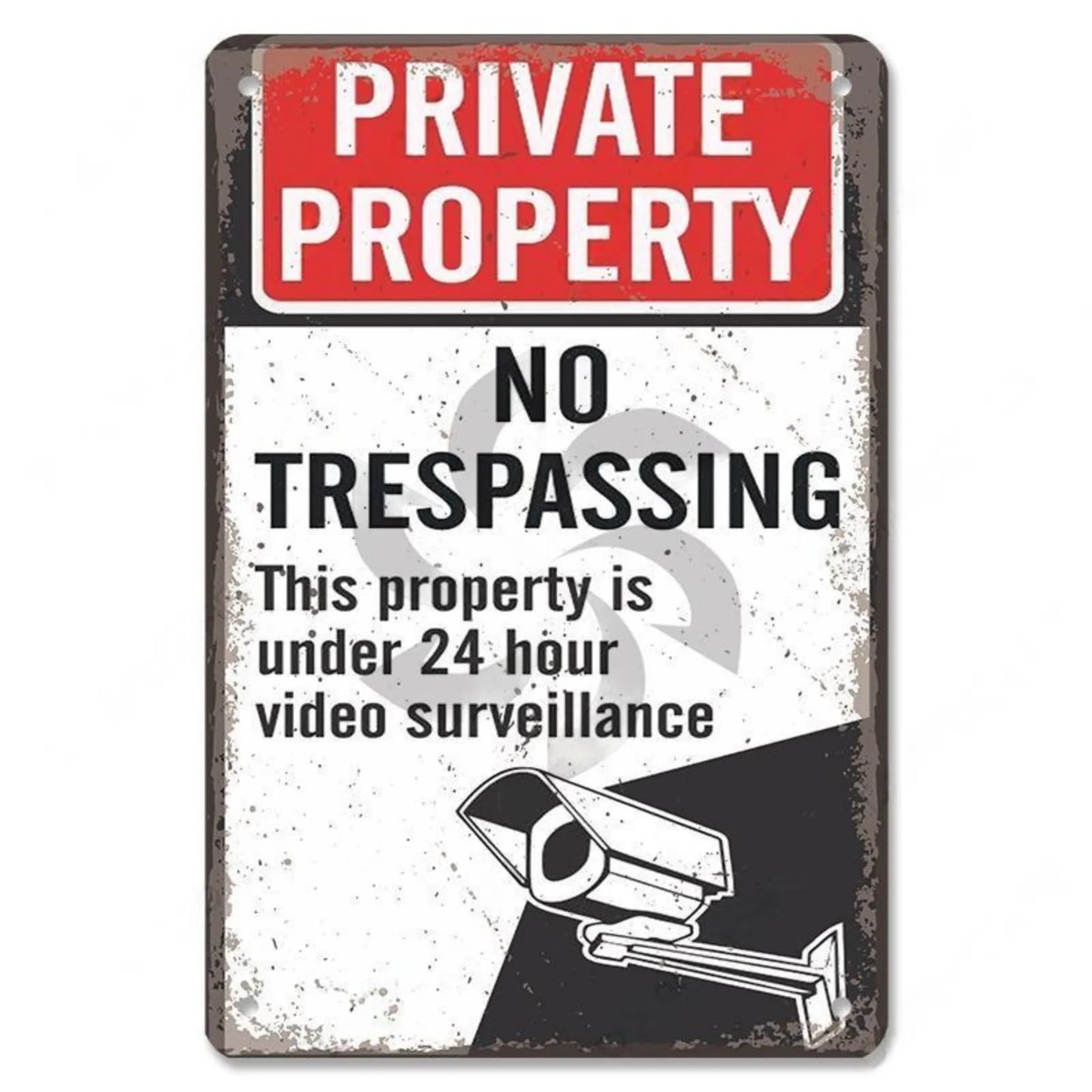 Retro Security Metal Plaque