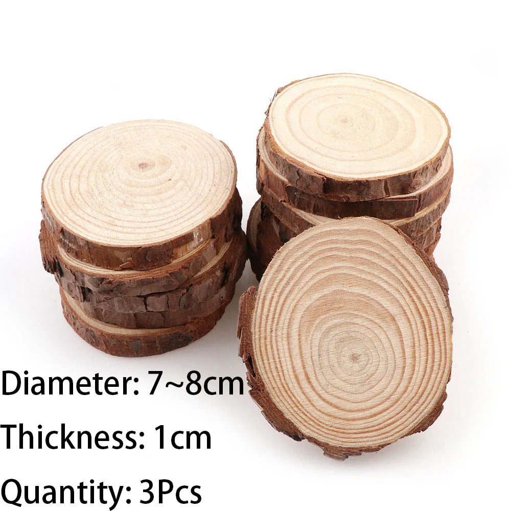 Natural Pine Wood Slices with Bark - Table Piece