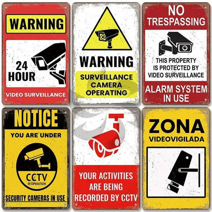 Retro Security Metal Plaque