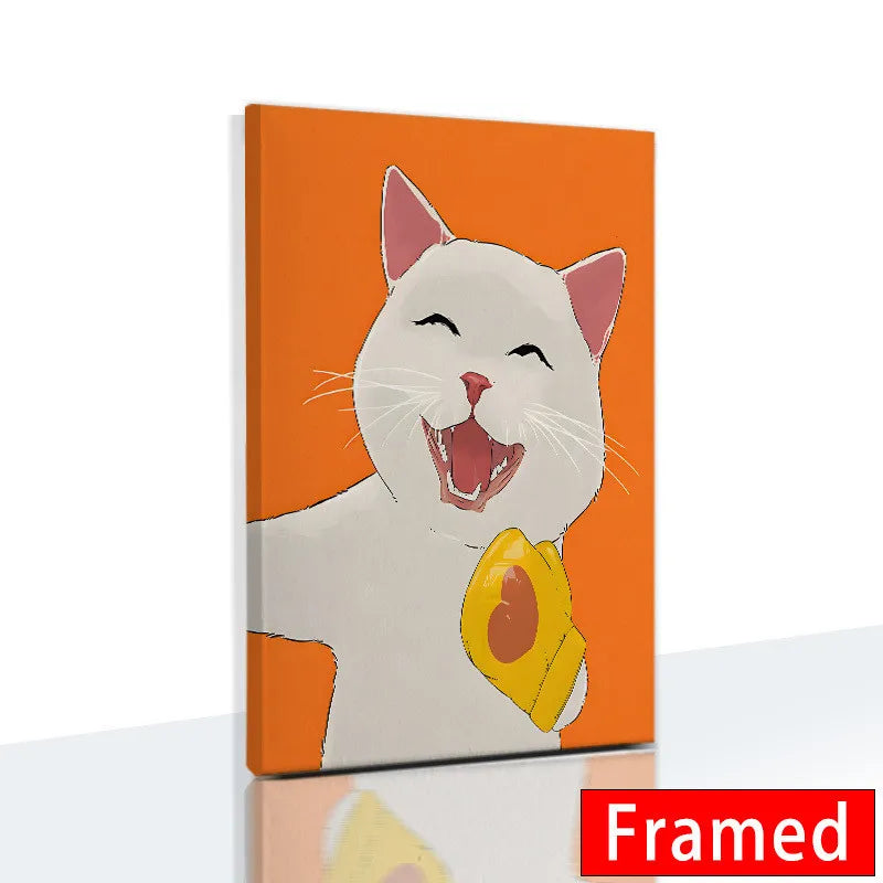 Midnight Cats Framed Canvas